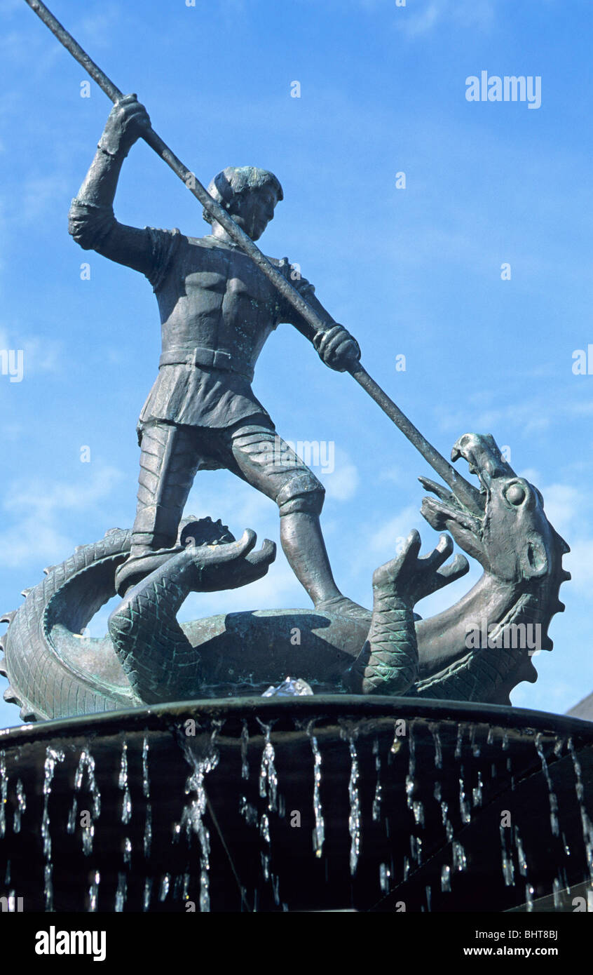 Fontaine St Georg, Heide, côte de la mer du Nord, Schleswig-Holstein, Allemagne Banque D'Images