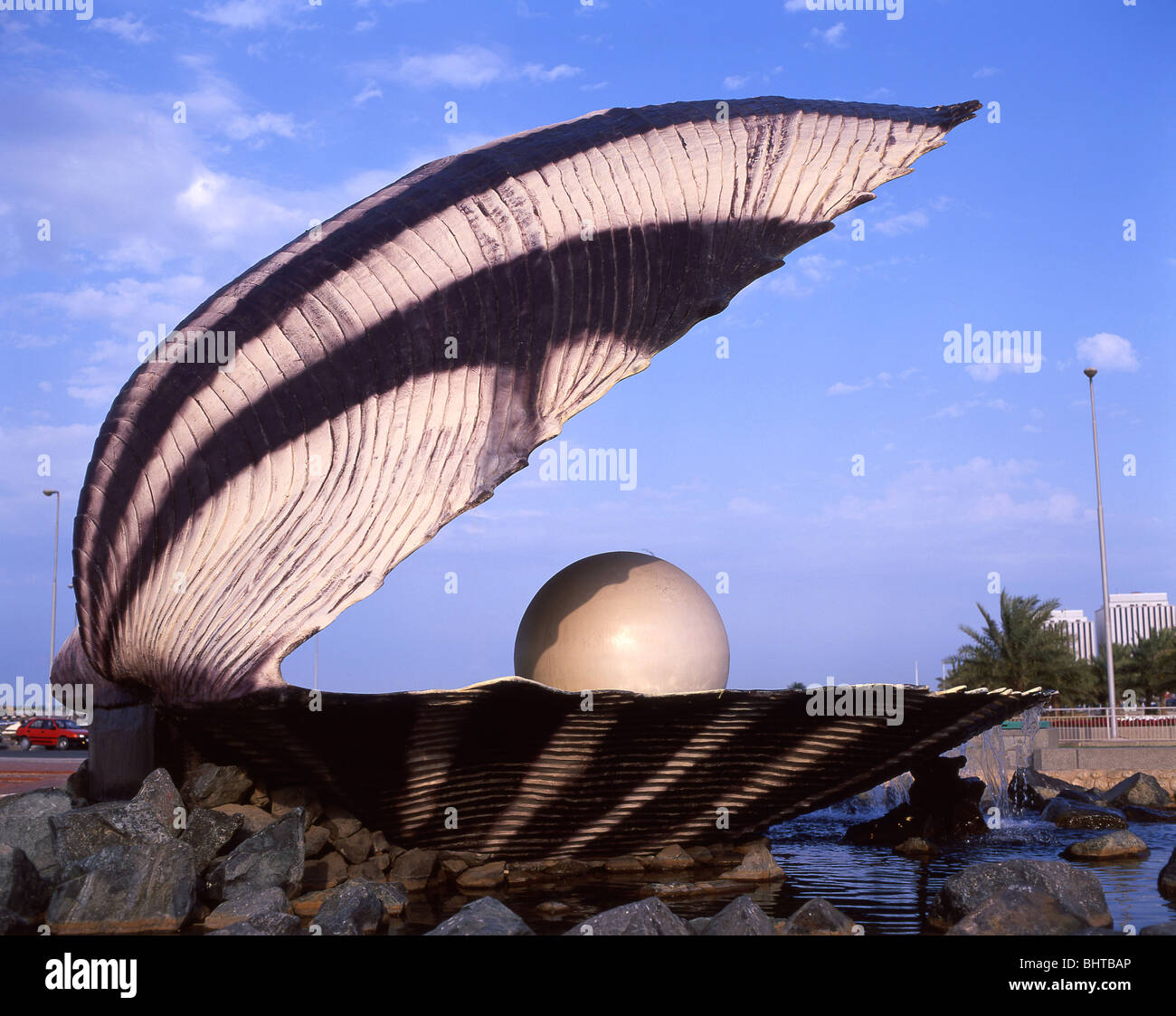 Le Monument de la perle sur la Corniche, Doha, Ad Dawhah Municipalité, État du Qatar Banque D'Images
