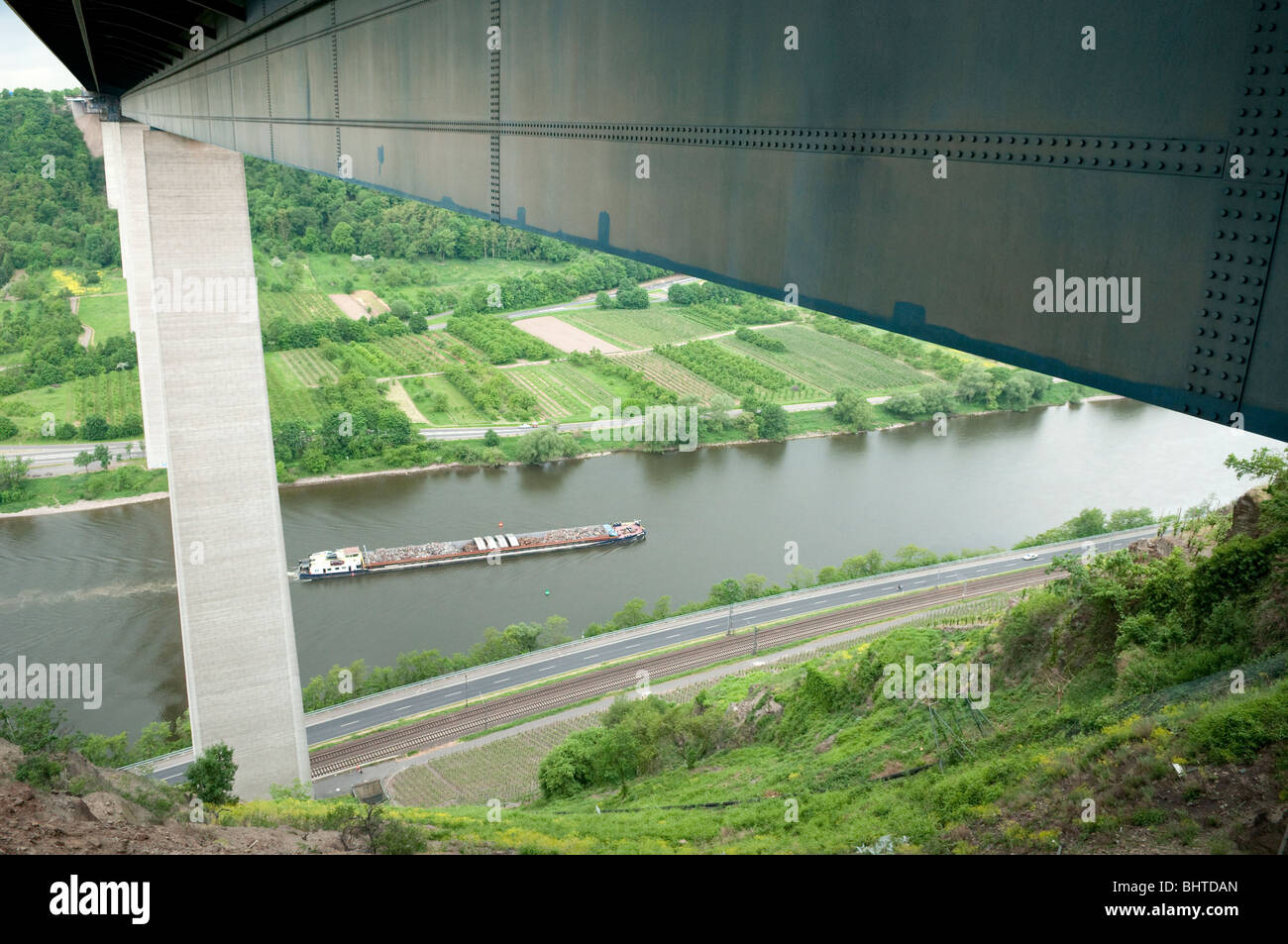 Moseltalbrucke sur pont A61 Autoroute Mosel Allemagne Europe Banque D'Images