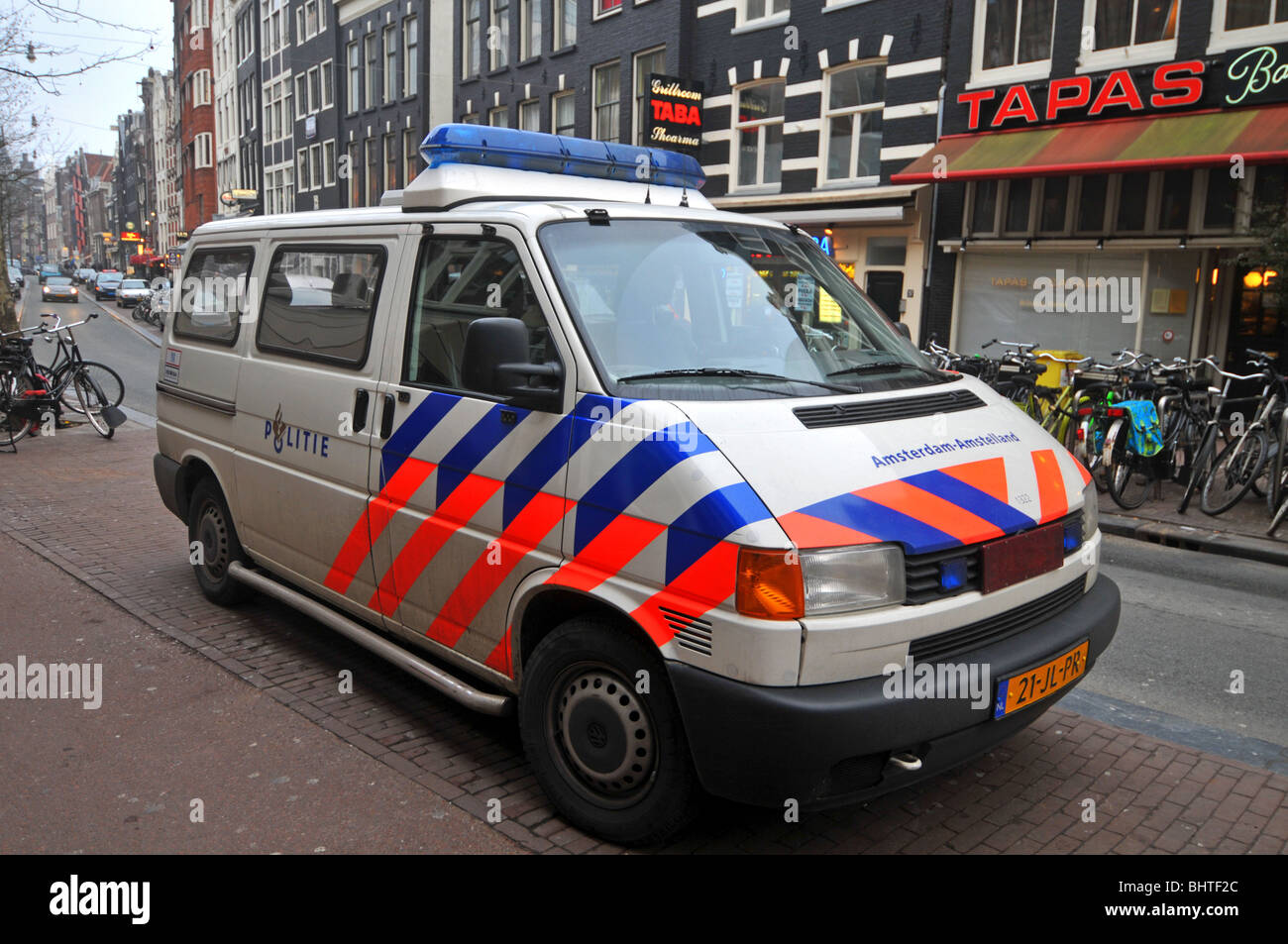 Fourgon de police, Amsterdam, Hollande, Pays-Bas Banque D'Images