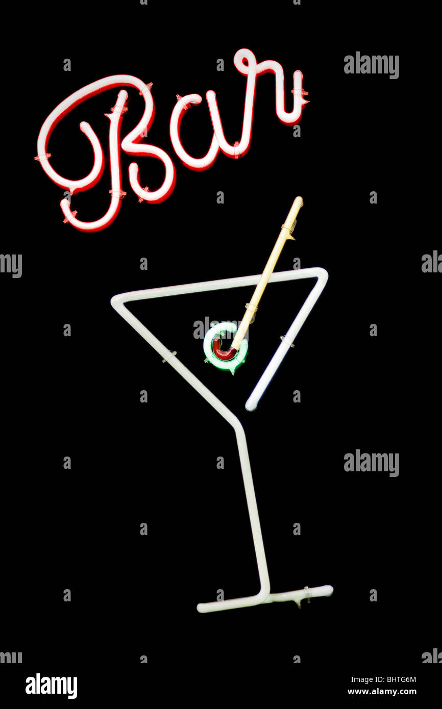 un néon de bar Banque D'Images