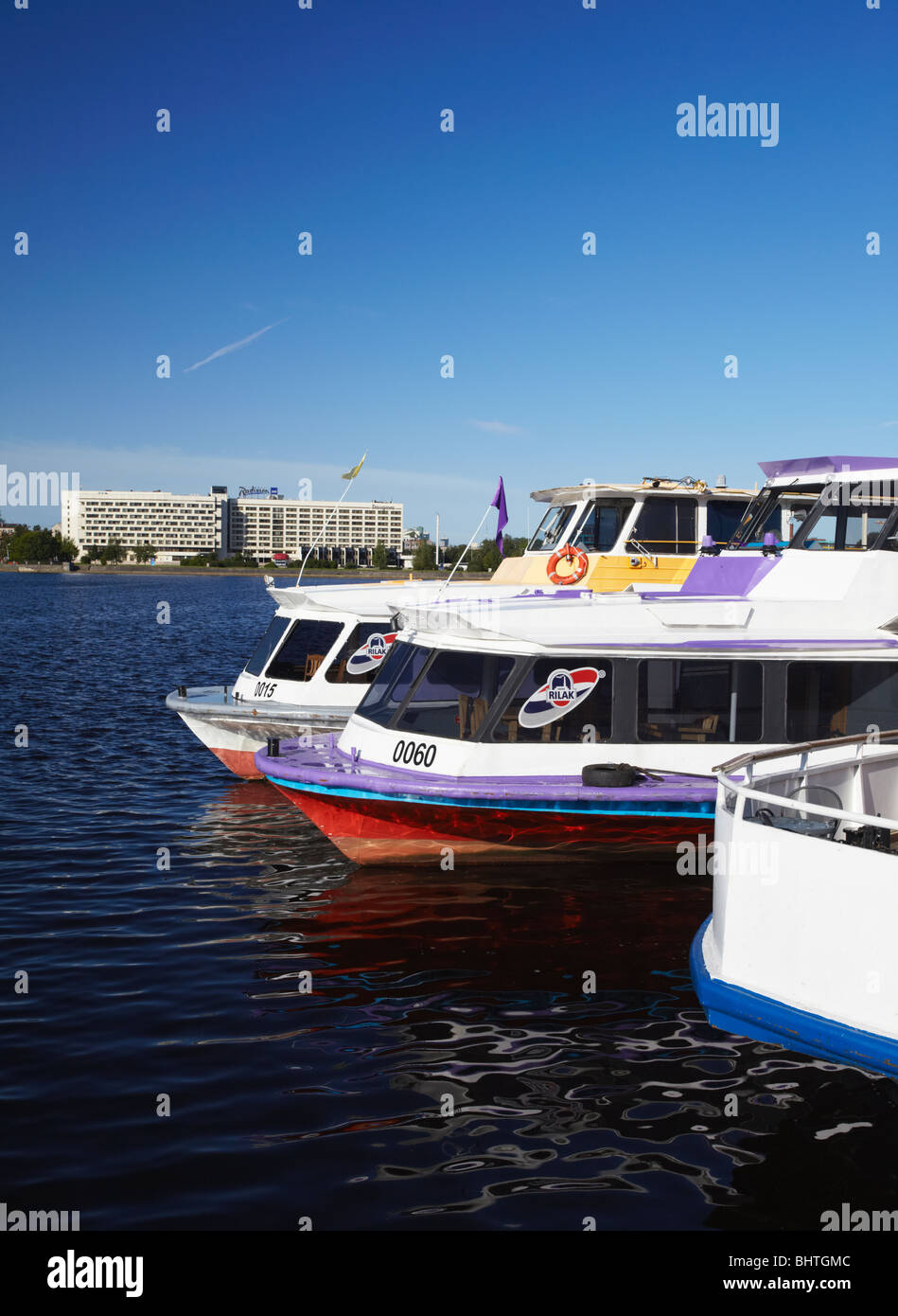La Lettonie, en Europe orientale, des États baltes, Riga, bateau touristique sur la rivière Daugava Banque D'Images