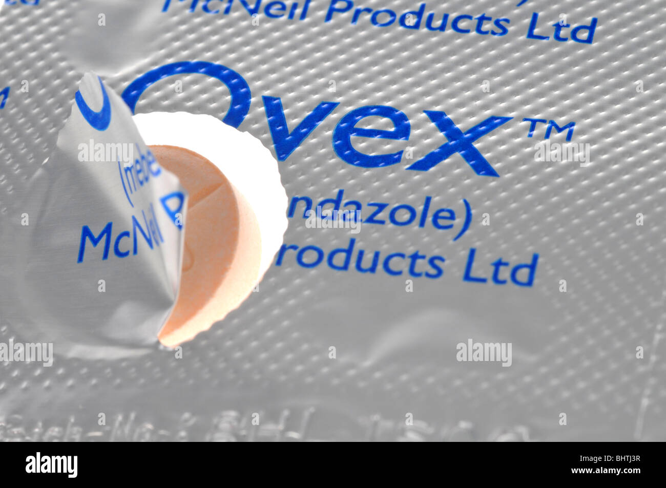Comprimés pour le traitement de l'Ovex threadworm ou les trichures Banque D'Images