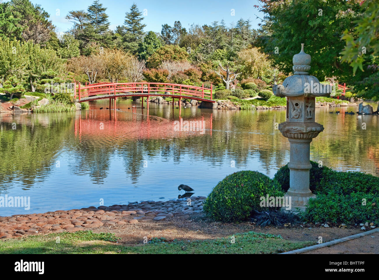 Grande image d'un jardin de style japonais Banque D'Images