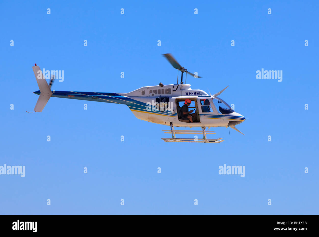 Hélicoptère Bell 206B JetRanger en vol Banque D'Images
