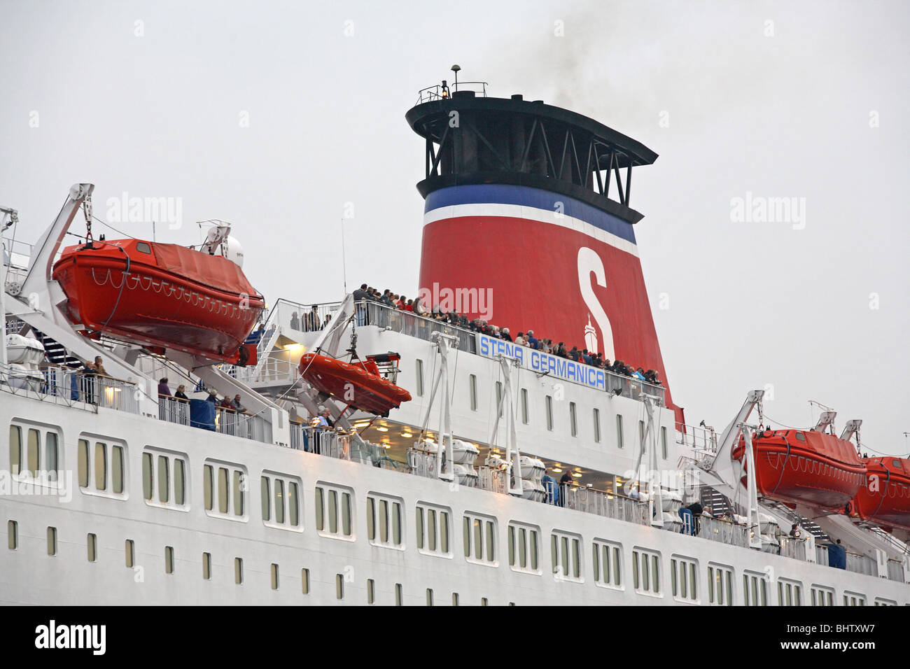 Pont d'un paquebot Stena Line, Kiel, Allemagne Banque D'Images