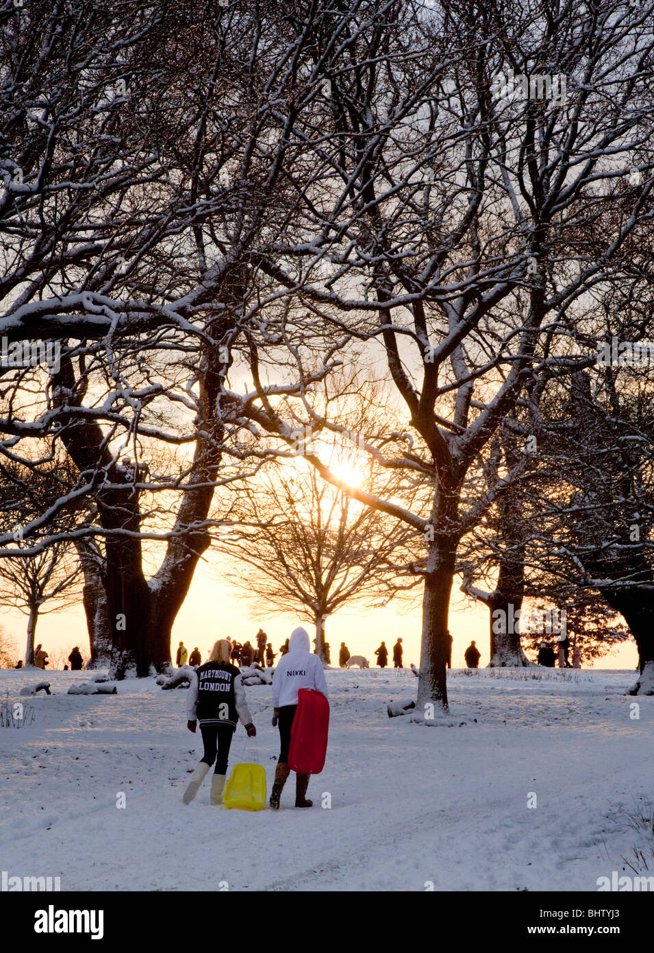 La luge en parc Richmond Surrey UK Europe Banque D'Images