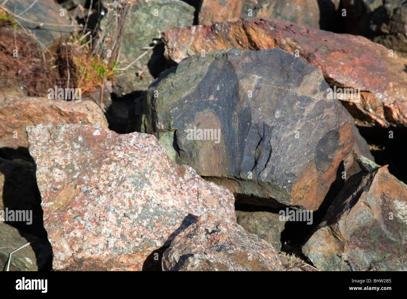 Les roches de granit et de Greenstone, Cornwall Banque D'Images