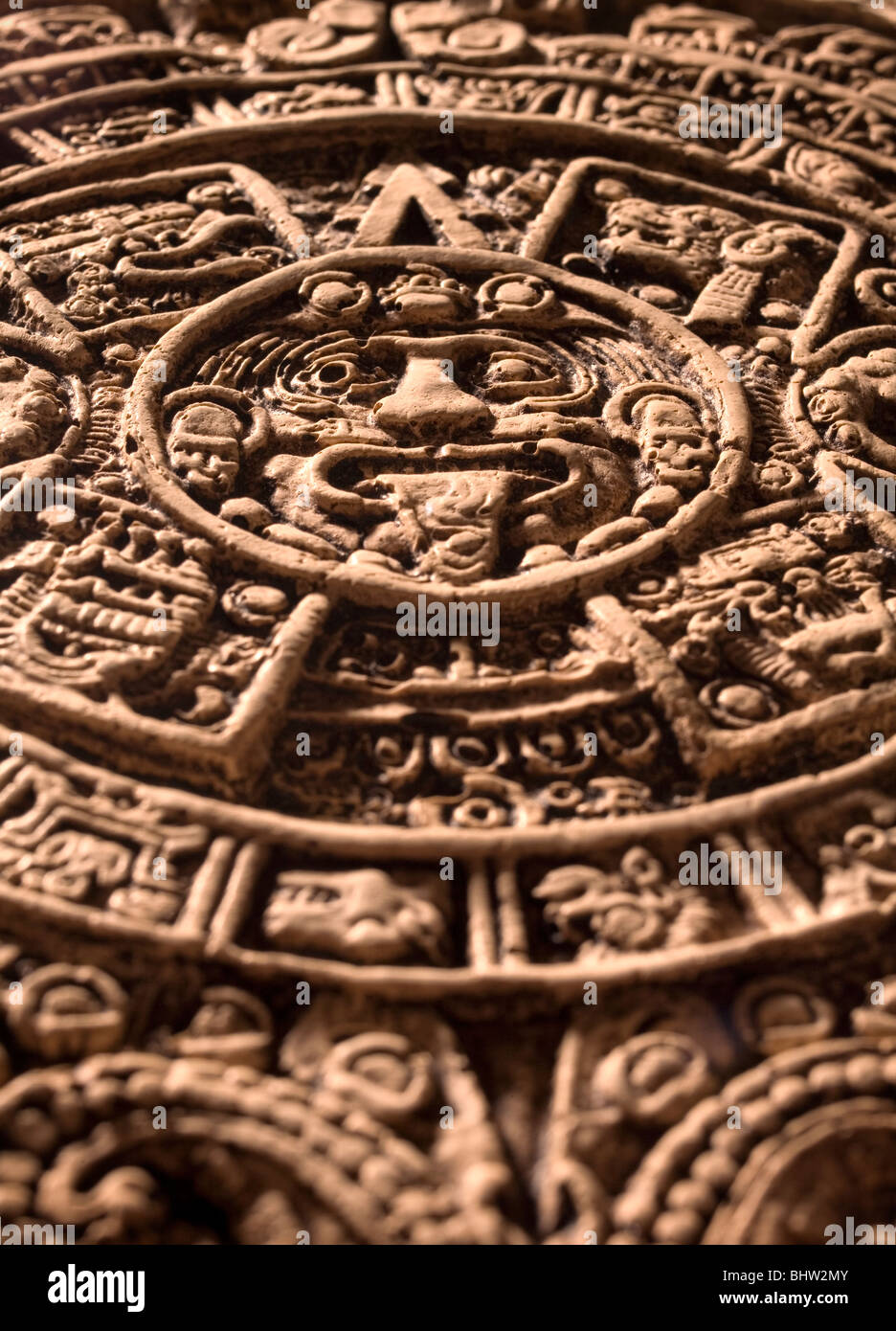Détail du Calendrier Maya Aztèque Banque D'Images