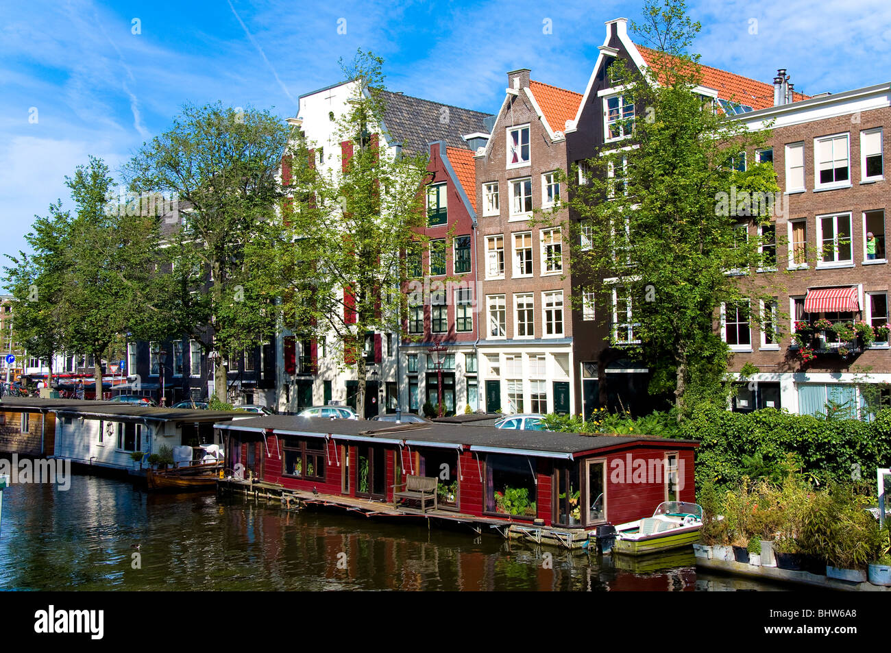 House Boats, Amsterdam, Pays-Bas Banque D'Images