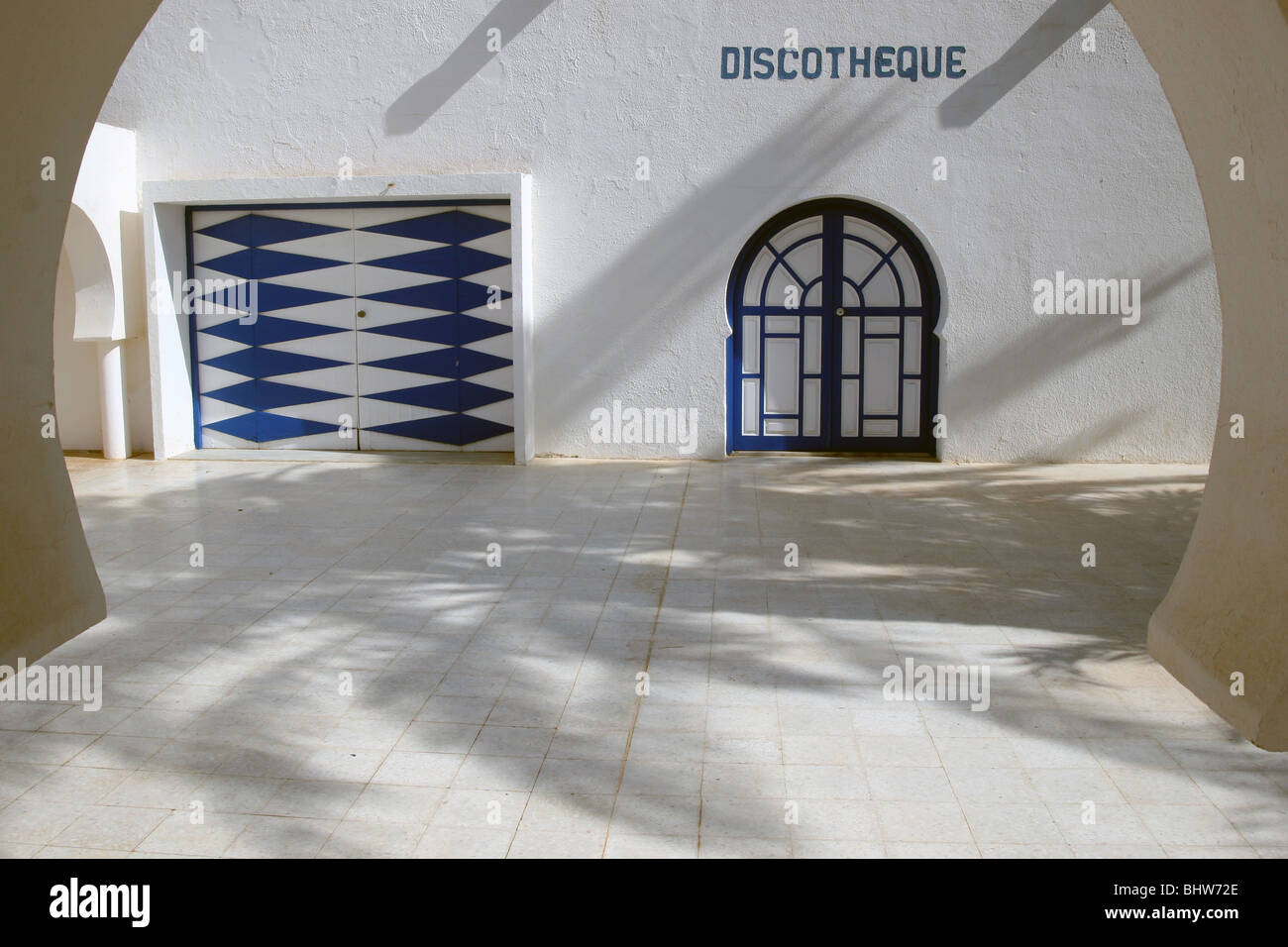 Discothèque sur l'île de Djerba Tunisie Banque D'Images