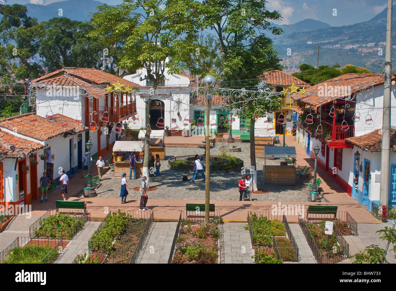 La Colombie, Pueblito Paisa sur la colline Cerro Nitibara Banque D'Images