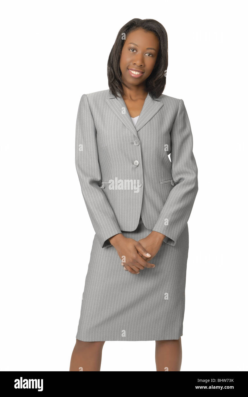 Jolie femme en costume d'affaires. Banque D'Images