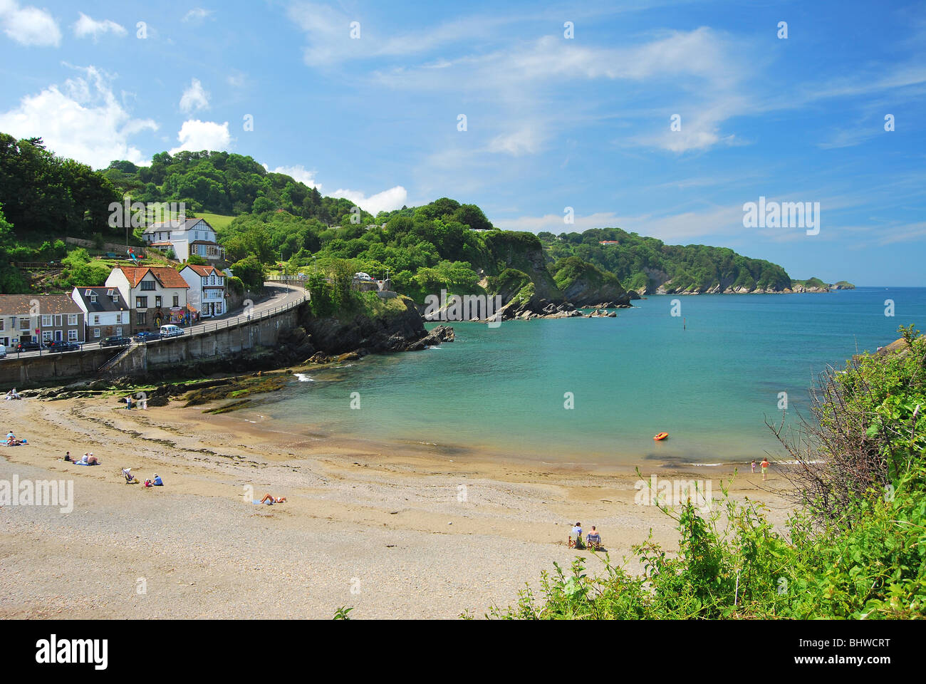 Vue de combe martin cove beach, dans la région de Devon sur une journée ensoleillée en été, Banque D'Images