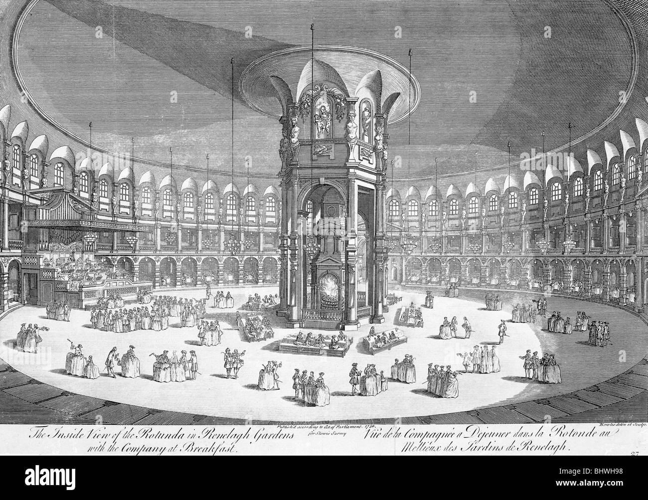 La Rotonde à Ranelagh Gardens, Londres, milieu du 18e siècle. Artiste : Thomas Bowles Banque D'Images