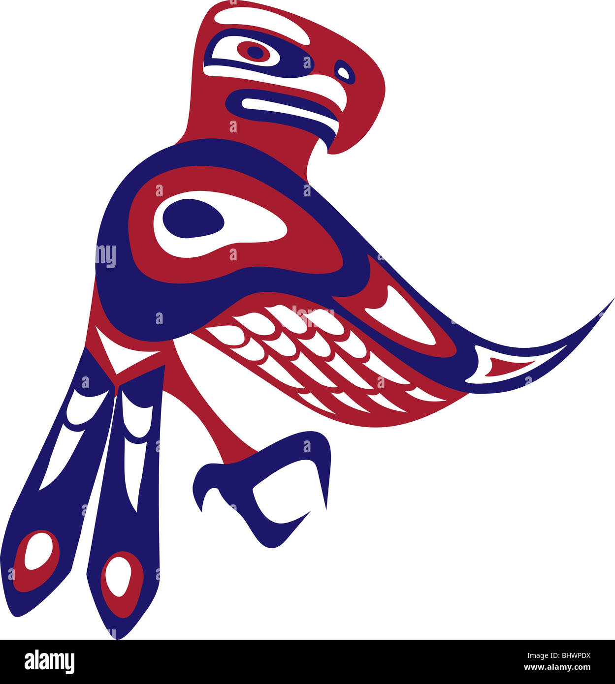 - Oiseau de la stylisation art indien d'Amérique du Nord Banque D'Images