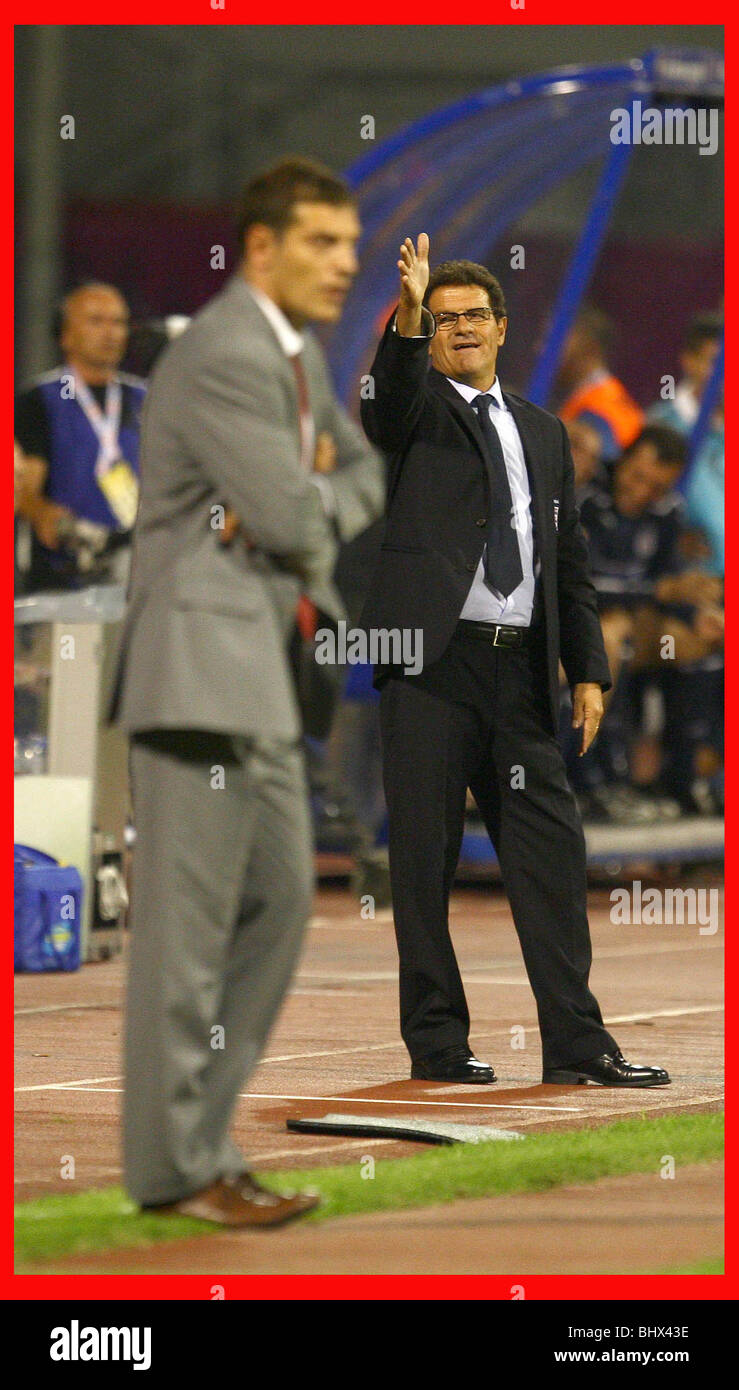 10.9.08. BRADLEY PIC ORMESHER. Croatie V ANGLETERRE. ZAGREB. FABIO CAPELLO. Banque D'Images