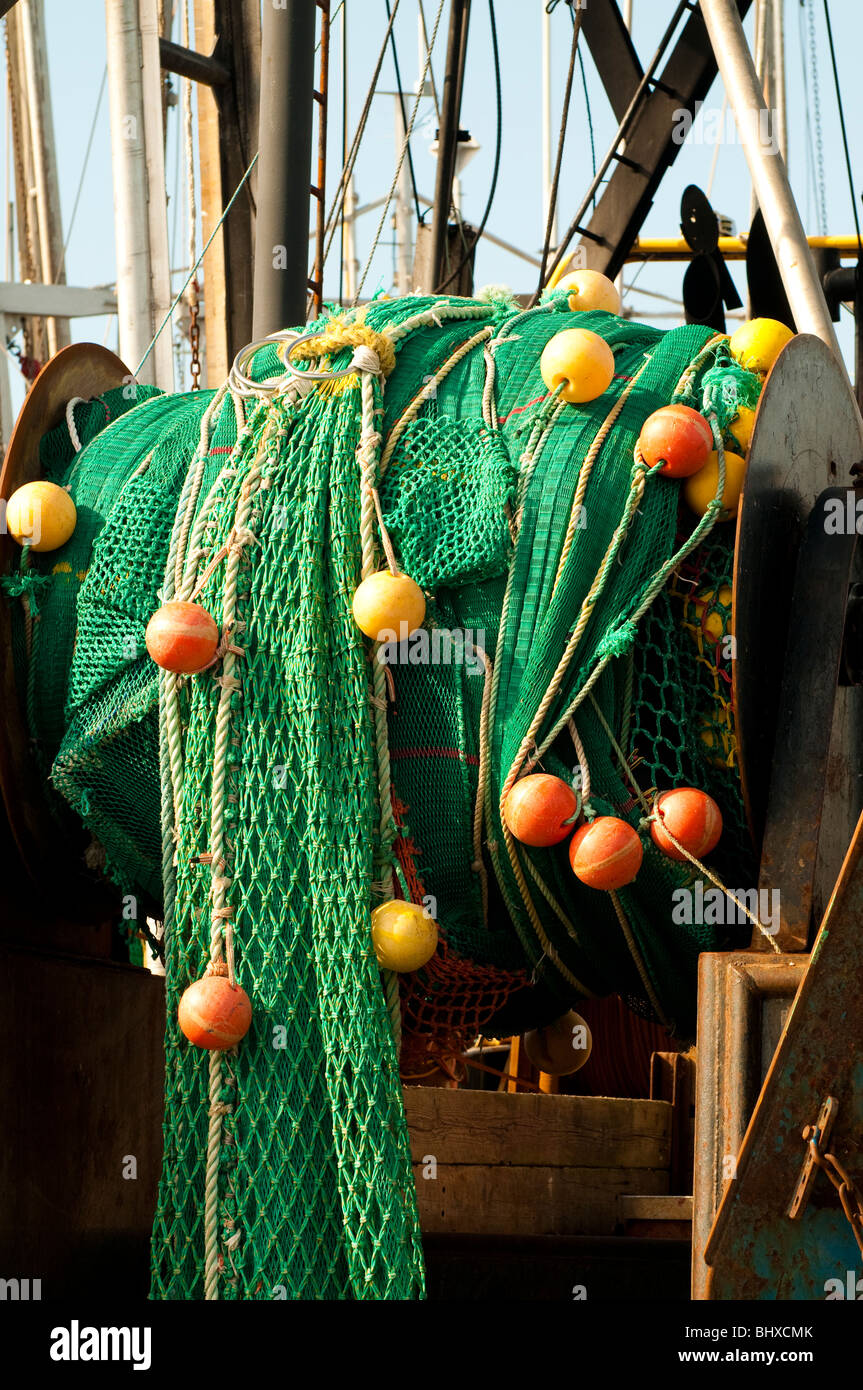 Terre-neuve, bateaux de pêche commerciale, des pièges et des filets. Le port de Saint Antoine. Village de Saint Anthony Banque D'Images