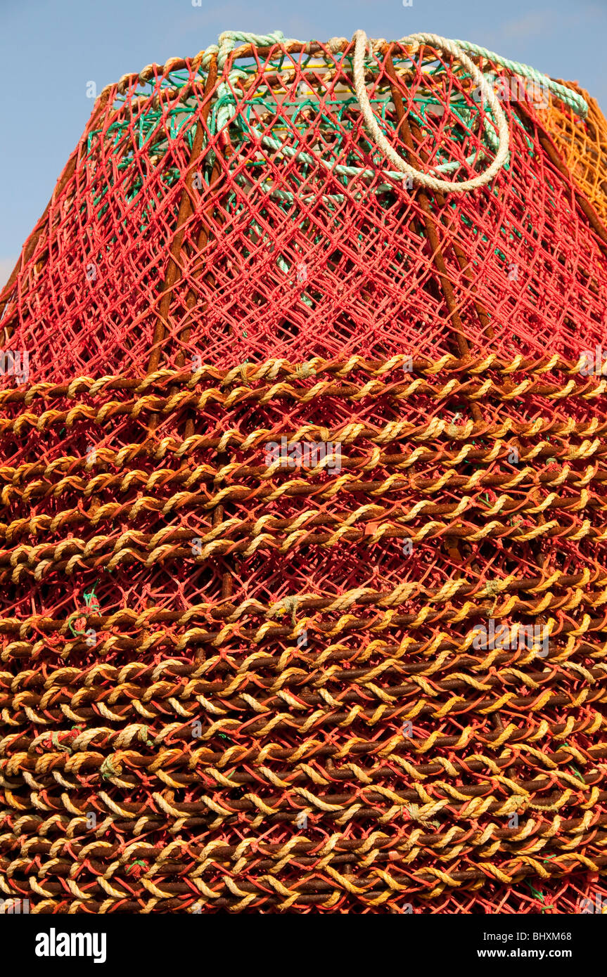 Terre-neuve, bateaux de pêche commerciale et pots de crevettes Saint Anthony Port, village de Saint Antoine Banque D'Images