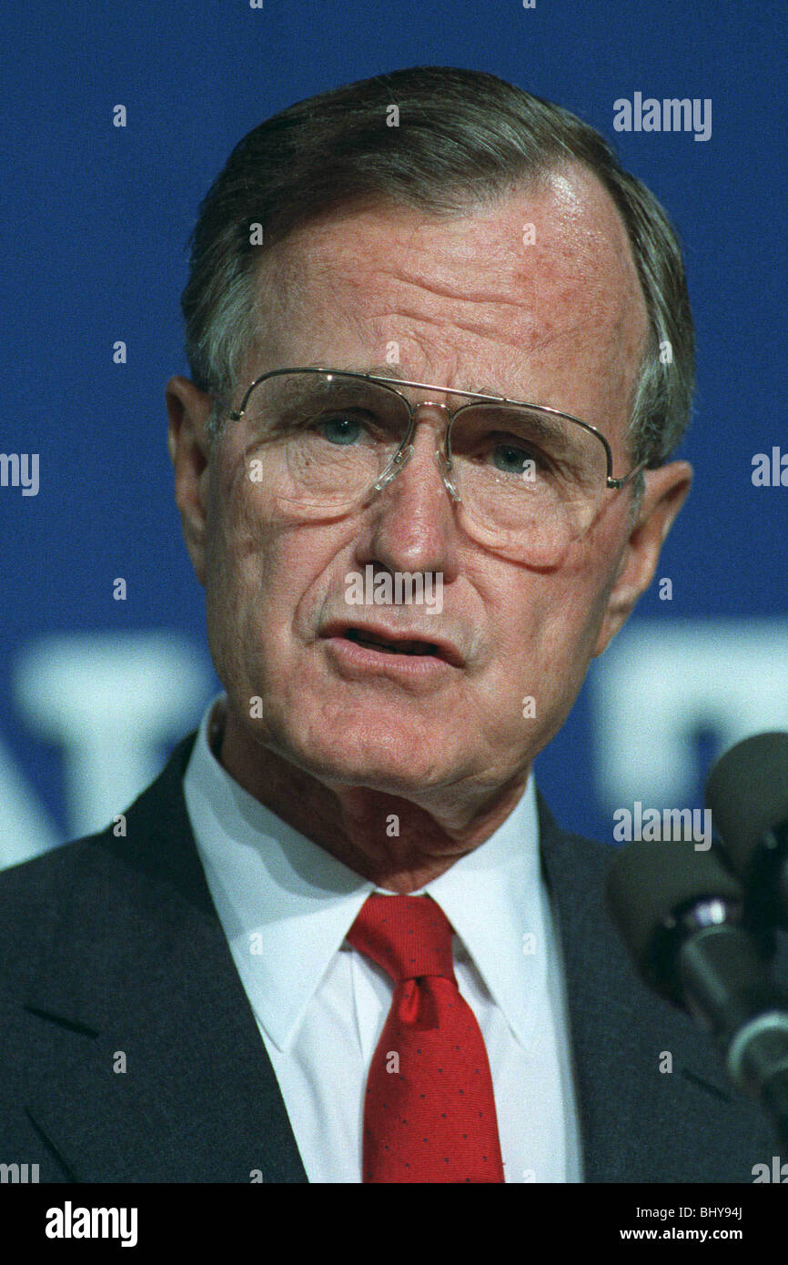 GEORGE Bush Président des États-Unis 06 juillet 1990 Banque D'Images
