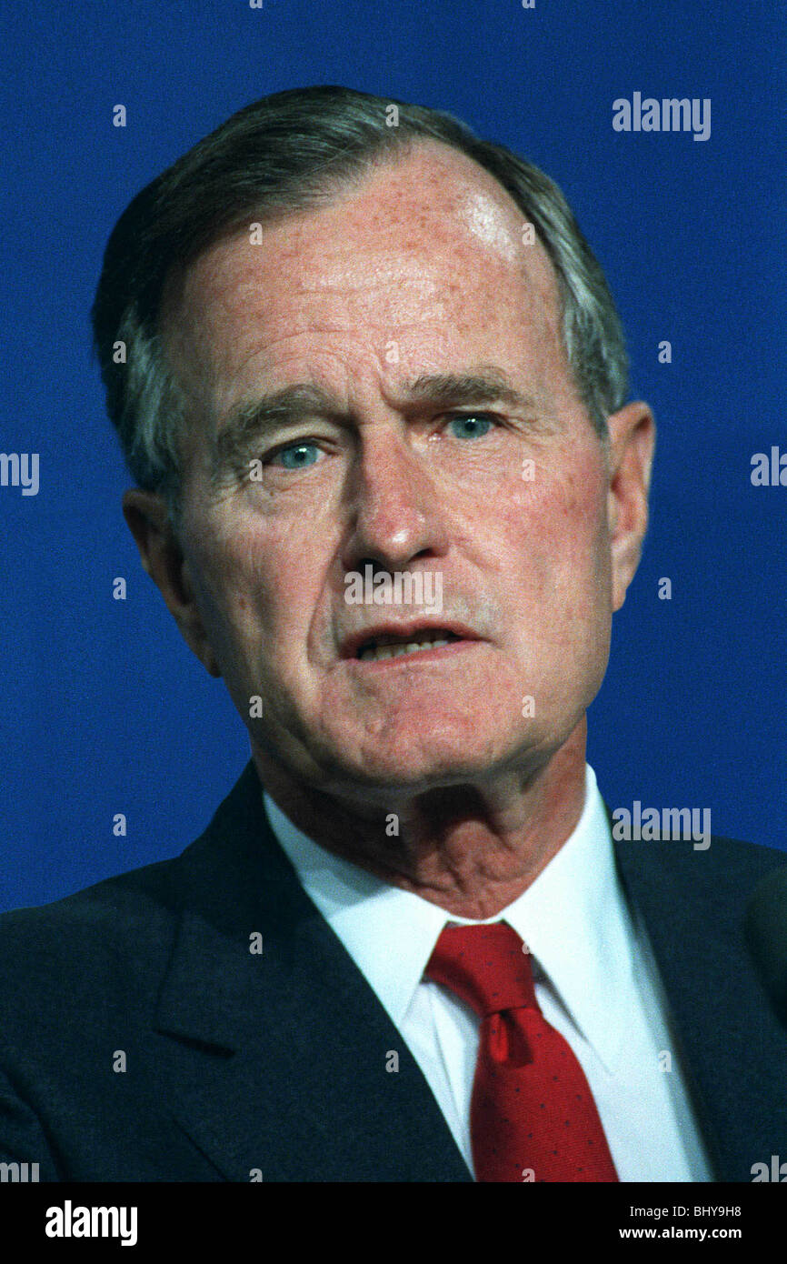 GEORGE Bush Président des États-Unis 06 juillet 1990 Banque D'Images