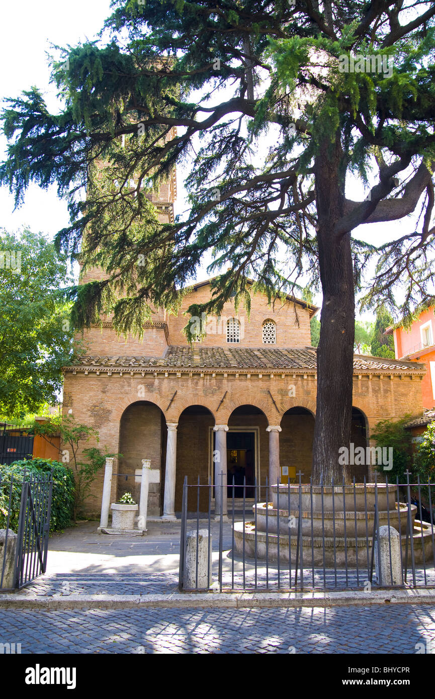 Basilica di San Giovanni a Porta Latina, Rome, Italie. Banque D'Images