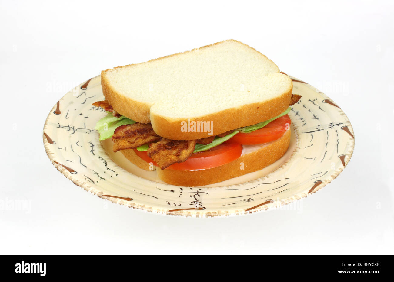 Sandwich tomate et salade au lard Banque D'Images