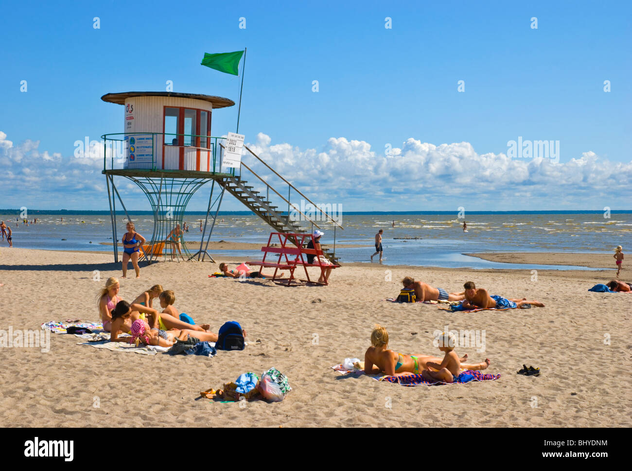 Rand, la plage, Pärnu, Estonie, Europe Banque D'Images