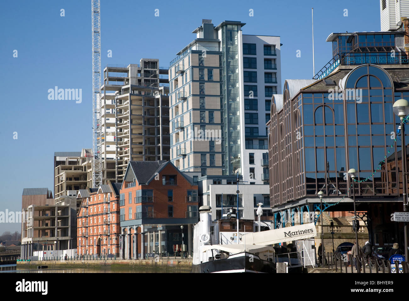 Waterfront Development marina Ipswich Suffolk Angleterre dock humide Banque D'Images