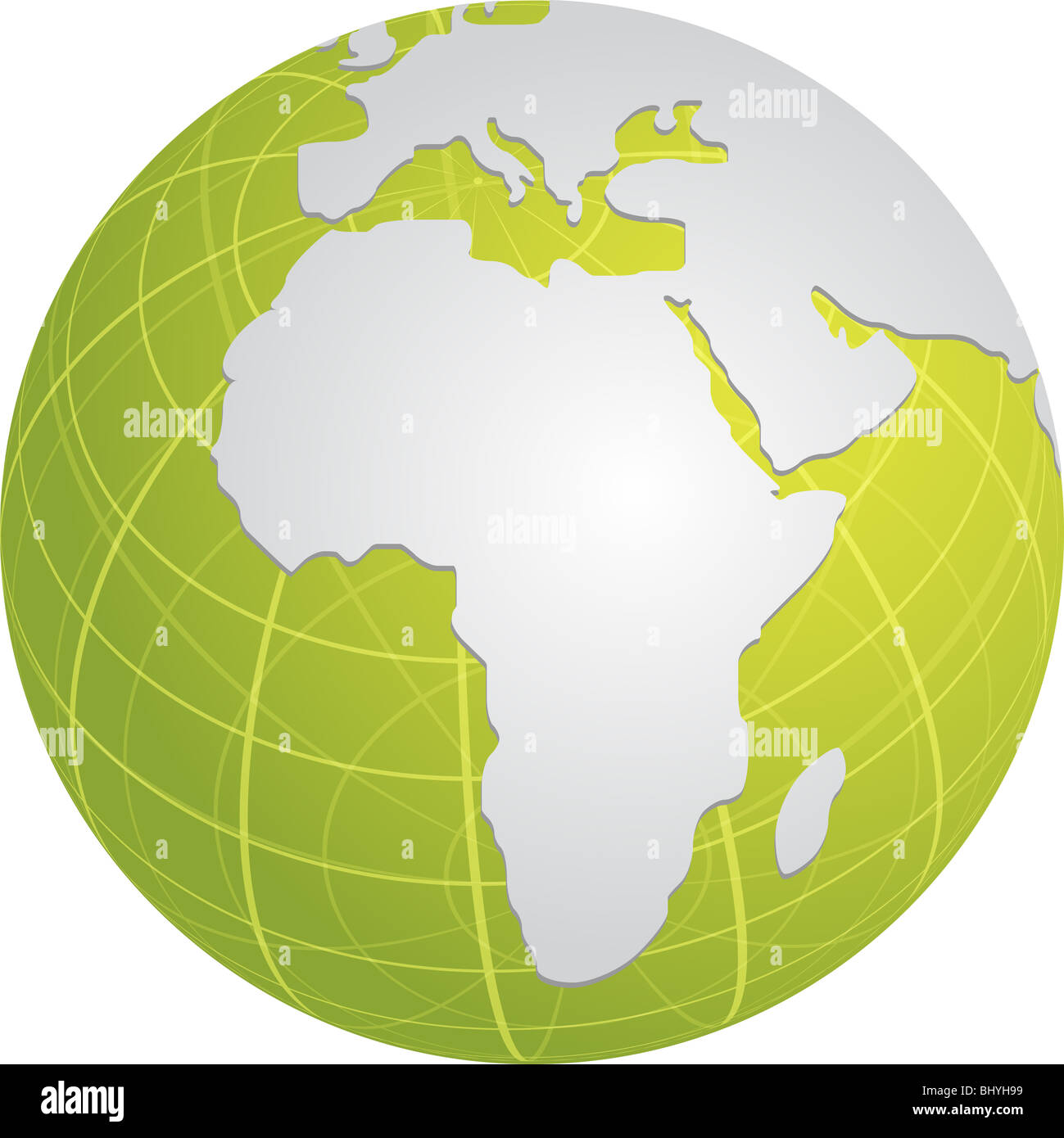 Carte Globe illustration d'Afrique Moyen-Orient continents Banque D'Images