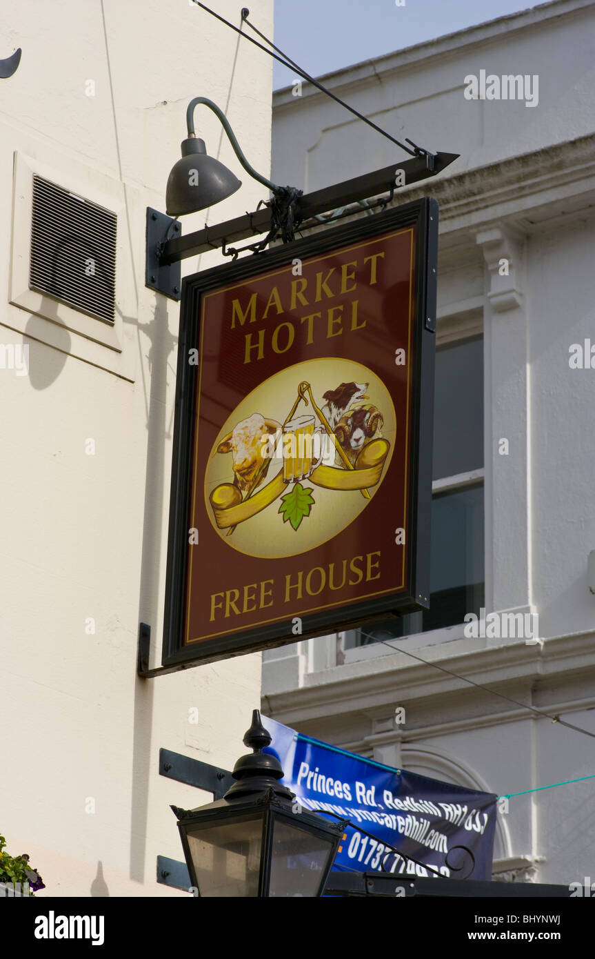 Hôtel du Marché enseigne de pub Reigate Surrey Banque D'Images