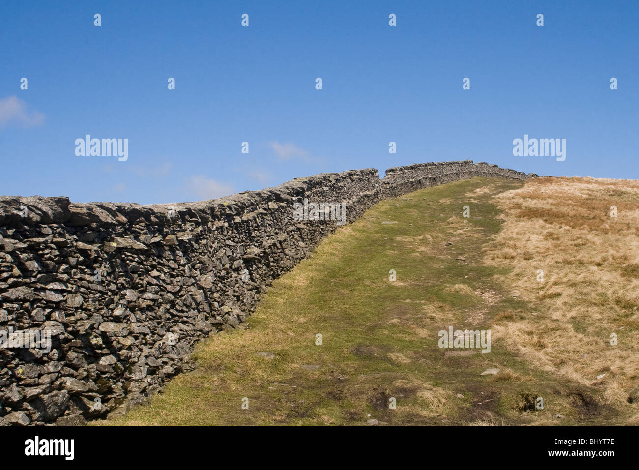 Mur en pierre sèche, Fairfield, Horseshoe Lake District National Park Banque D'Images
