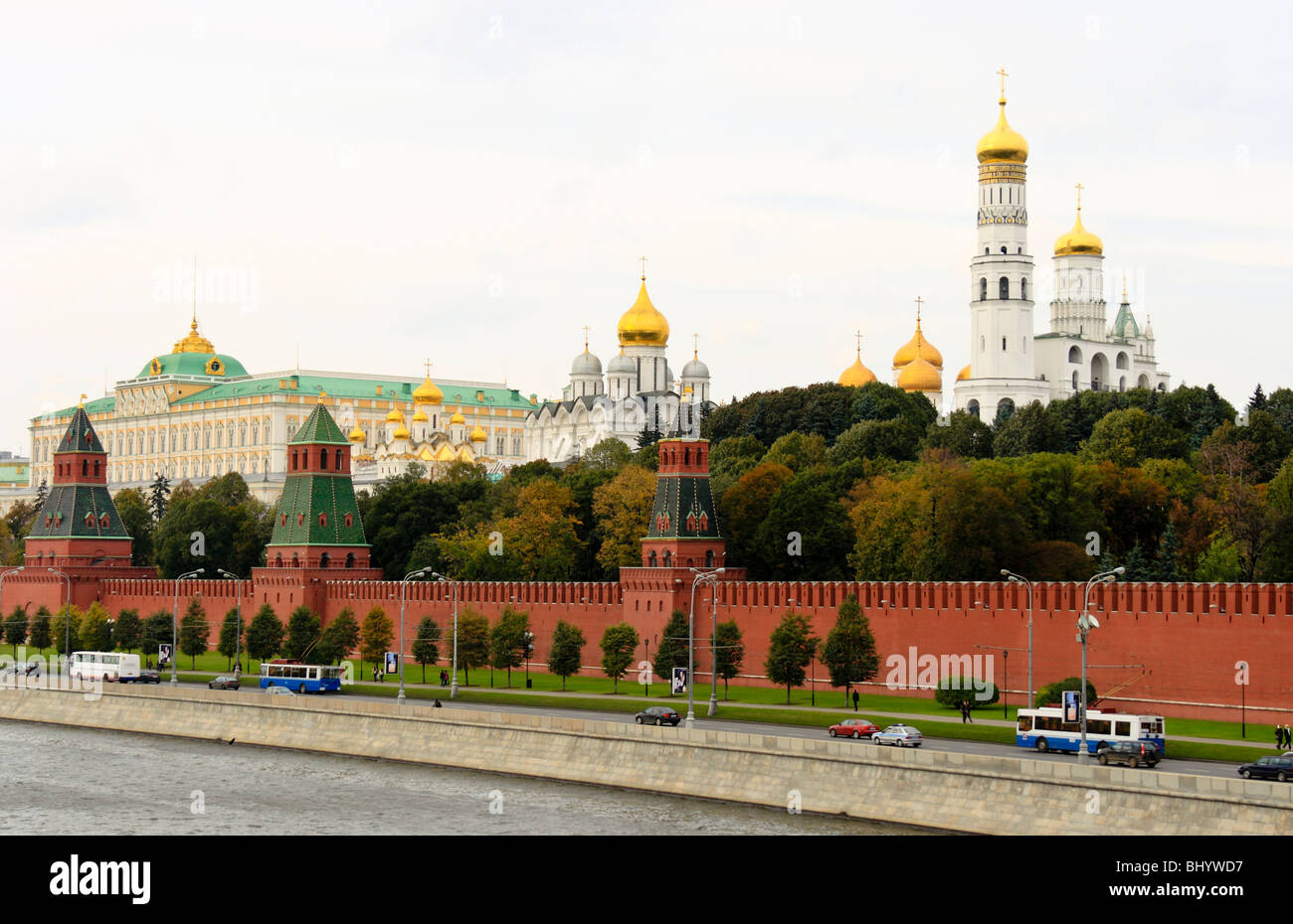 Kremlin et la cathédrale de l'archange Michel et Ivan le Grand clocher, Moscou Banque D'Images