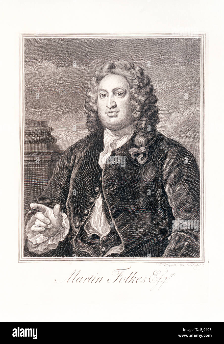 Portrait de Martin Folkes, 18e siècle. Artiste : William Hogarth Banque D'Images