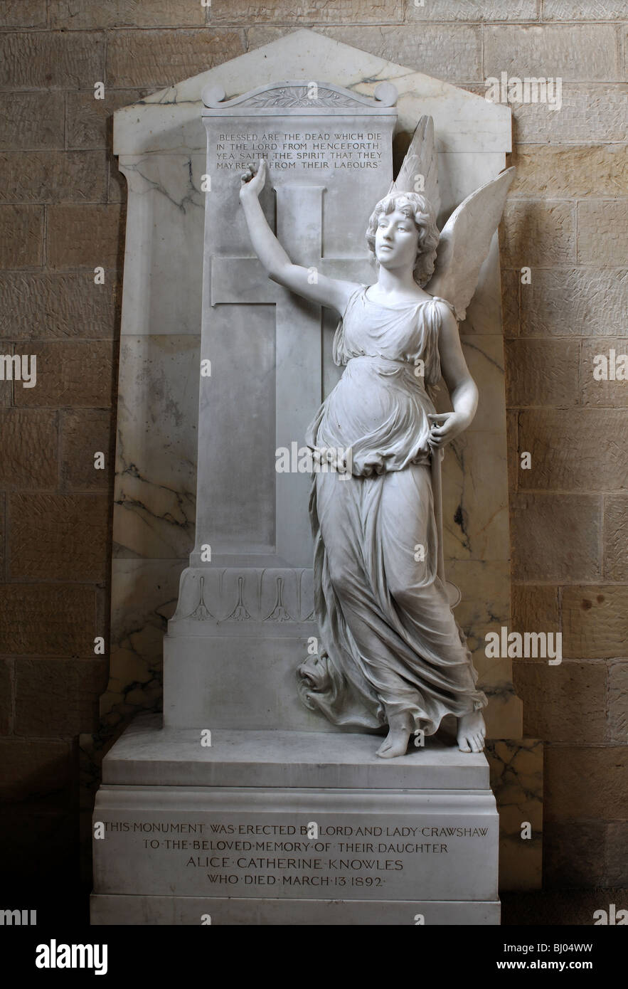 Mémorial à Alice Knowles à l'Église St-john the Divine, Colston Bassett, Lancashire, England, UK Banque D'Images