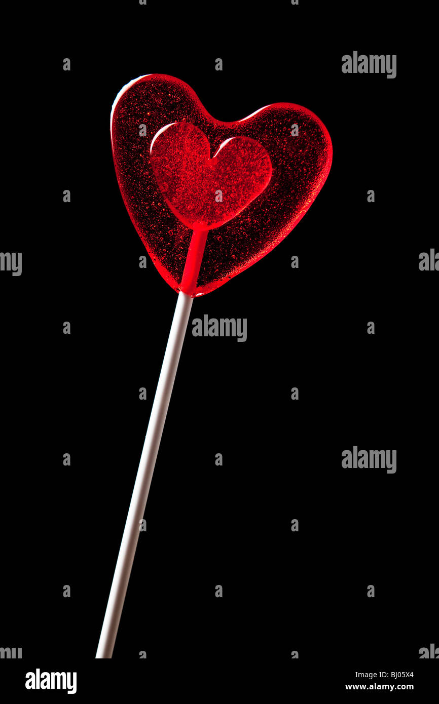 Sucette en forme de coeur Banque D'Images