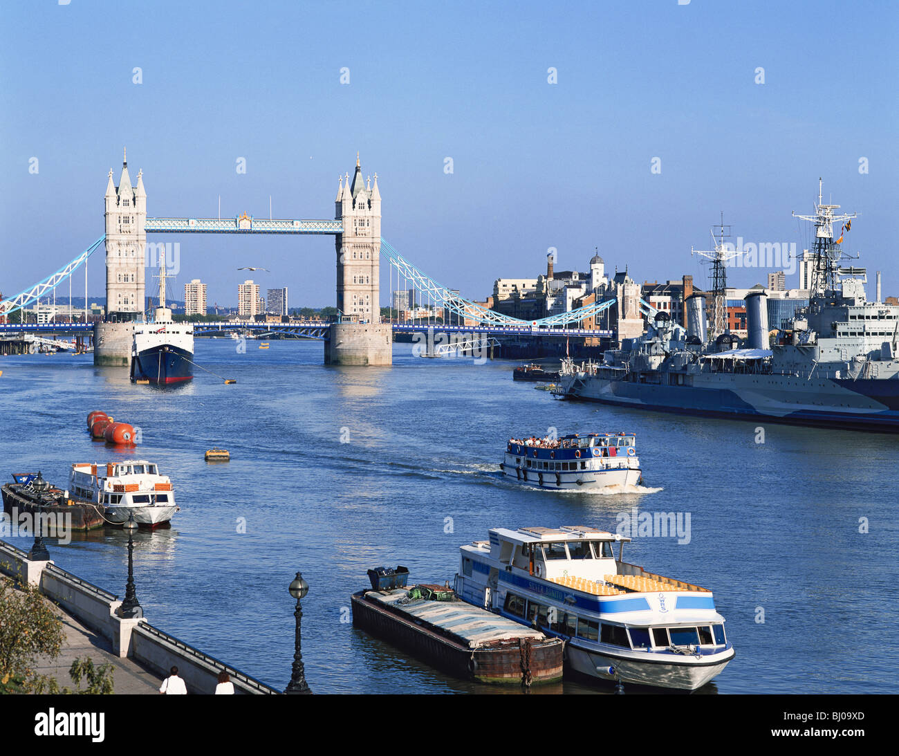 Le Tower Bridge et la Tamise, Londres, UK, FR Banque D'Images