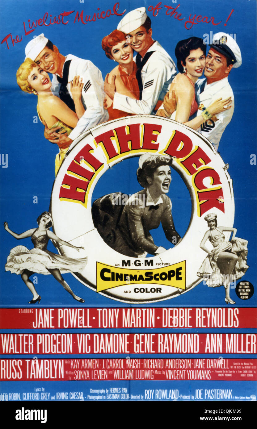 Frapper le pont - affiche de 1955 MGM film comédie musicale avec Ann Miller Banque D'Images
