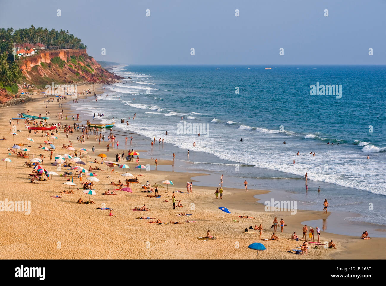 Varkala Kerala Inde Papanasam Beach Banque D'Images