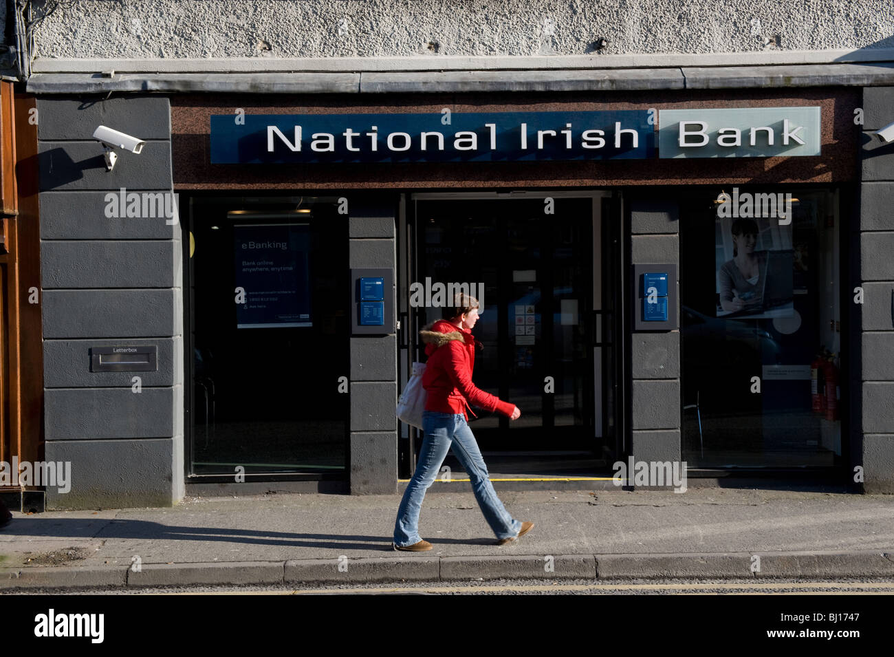National Irish Bank Branch, Castlebar, Comté de Mayo, Irlande. Banque D'Images