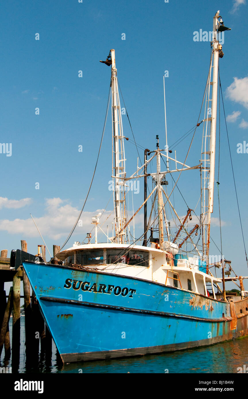 La ville de Portland, Maine, bateau de pêche commercial amarré au quai d'Hobson Banque D'Images