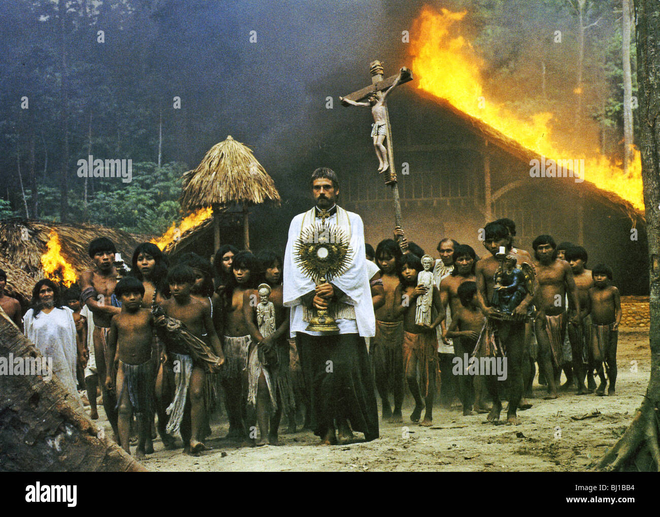 La MISSION - 1986 Goldcrest film avec Jeremy Irons Banque D'Images