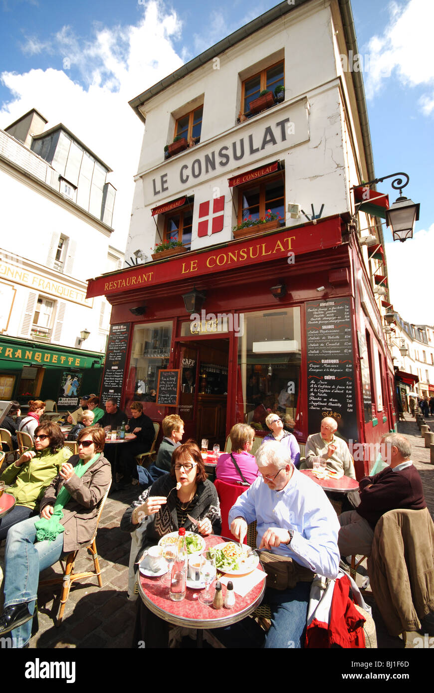 Restaurant Le Consulat Montmartre Paris France Banque D'Images