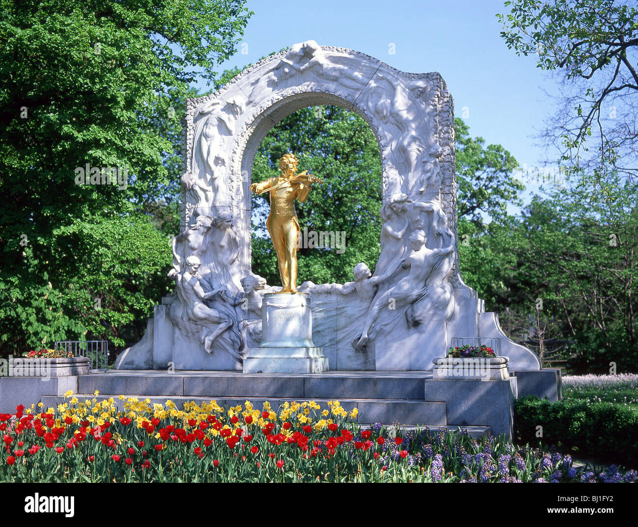 Monument de Johann Strauss, Stadtpark, Vienne, Wein, République fédérale d'Autriche Banque D'Images