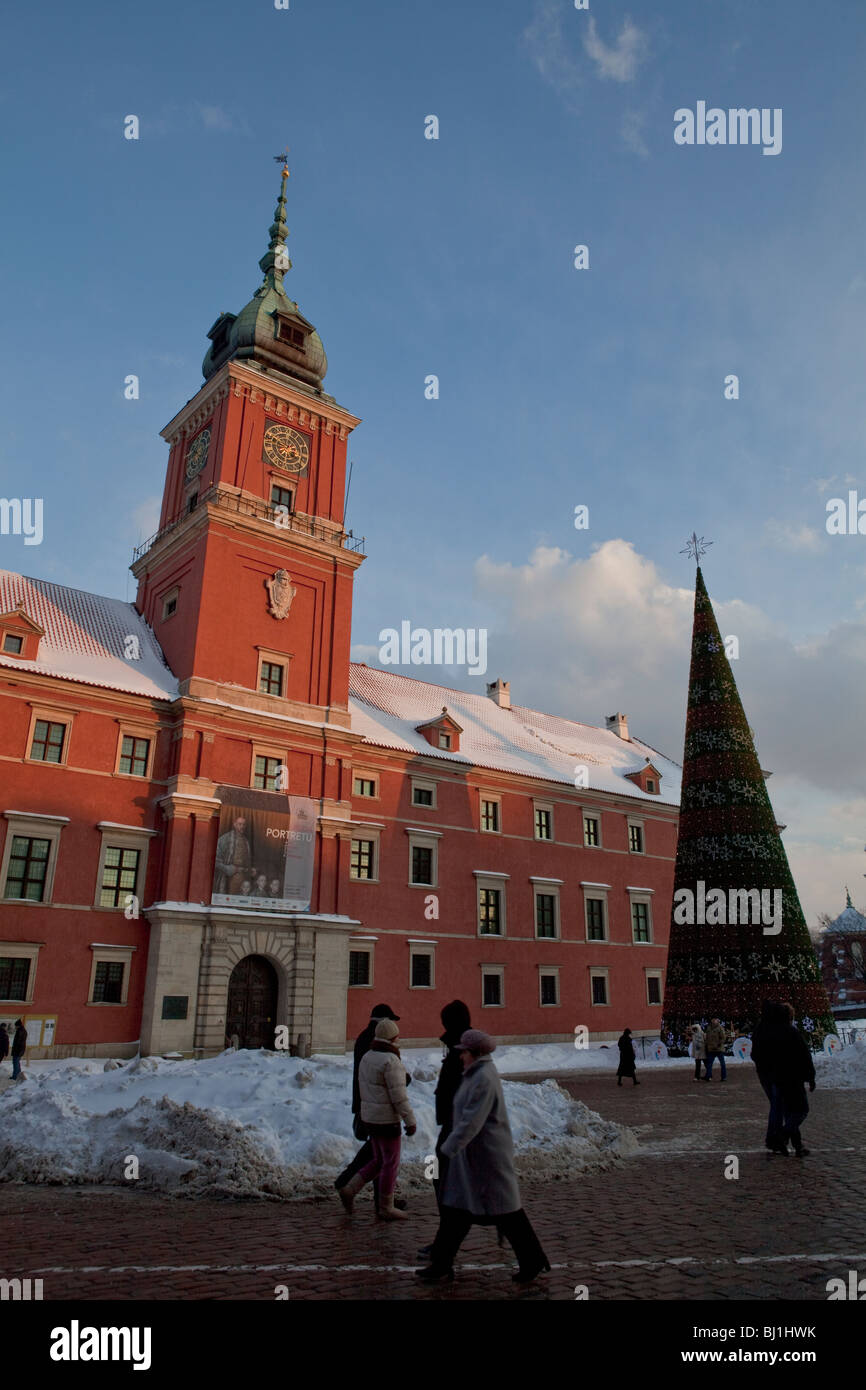 La Place du Château de Varsovie avant le Château Royal, Varsovie, Pologne, Union européenne (UE). Banque D'Images