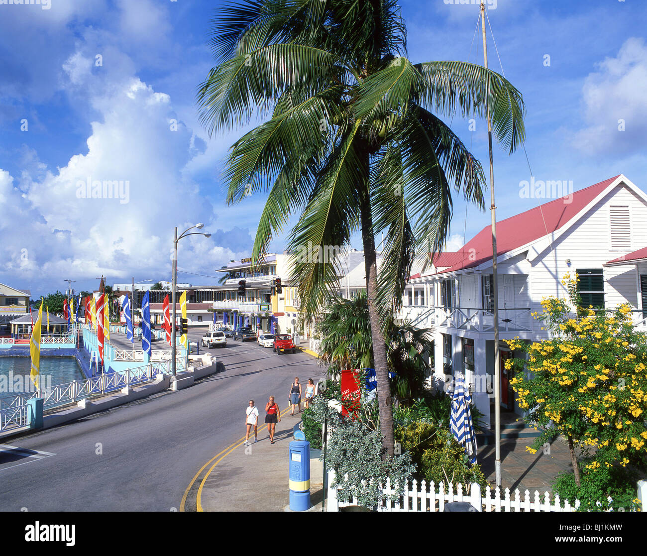 Vue front de mer, George Town, Grand Cayman, Cayman Islands, Caribbean Banque D'Images