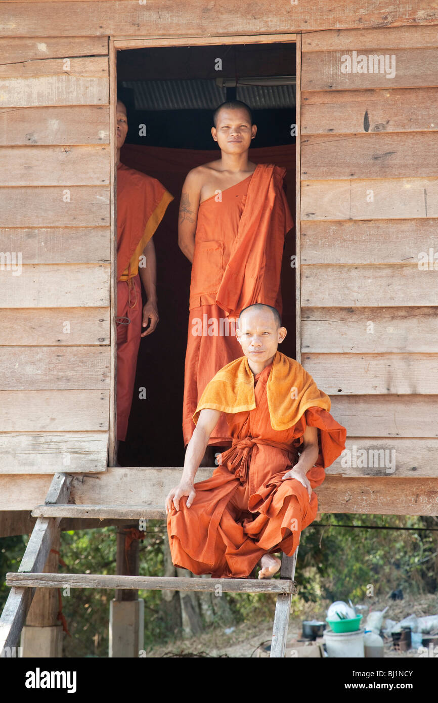 Les moines bouddhistes au Cambodge Banque D'Images