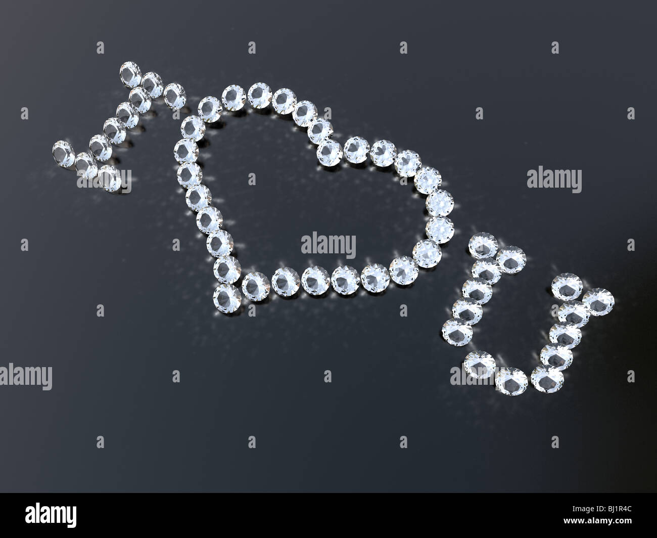 L'inscription "I love you" composé par des diamants Banque D'Images