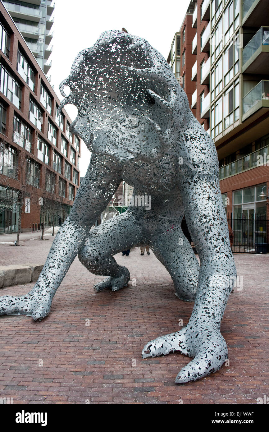 Un art sculpture composé de métaux situé au Distillery District Banque D'Images