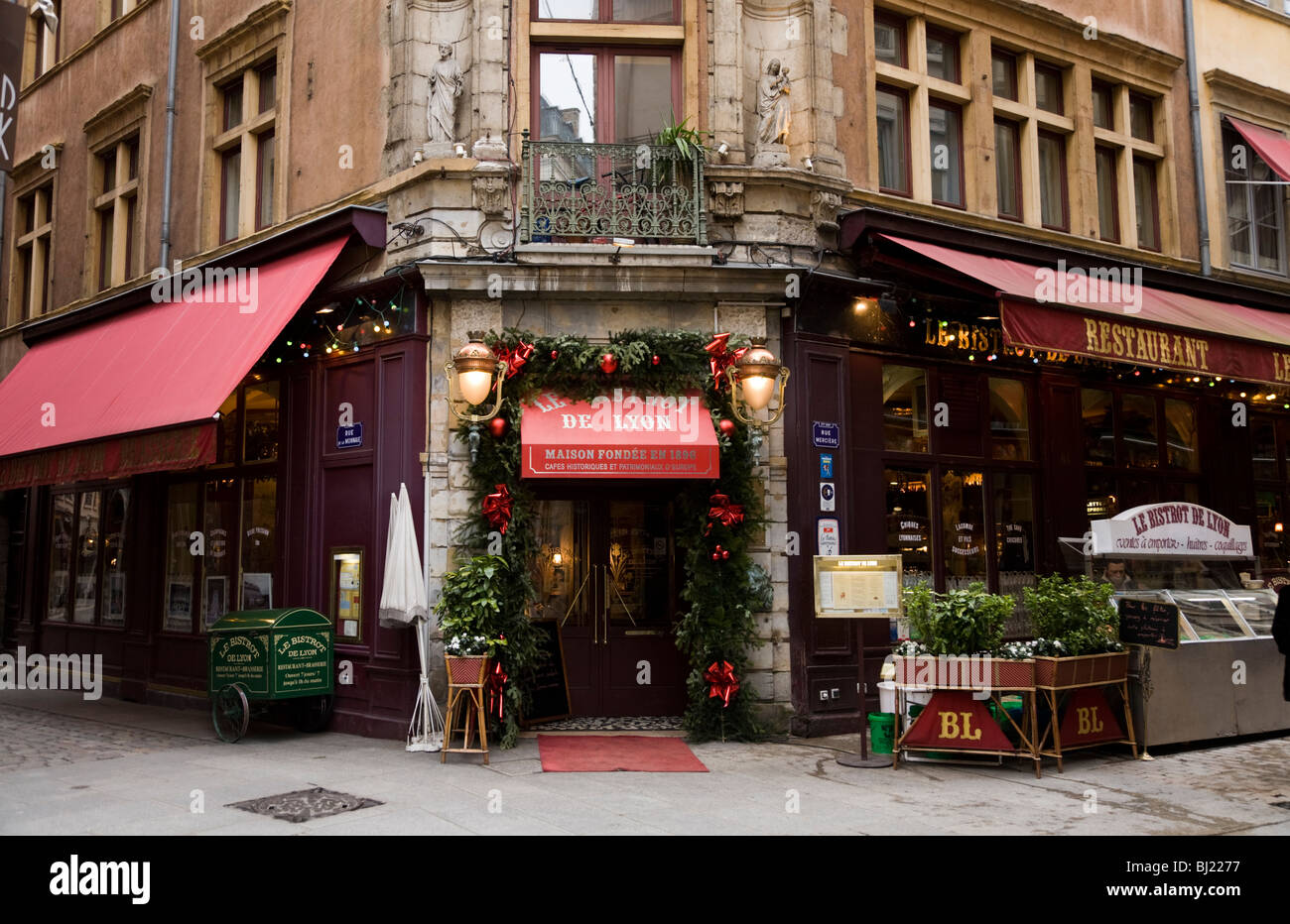 L'avant du Restaurant De Lyon / Bistro De Lyon : : Restaurant / Café / bistro bar dans la ville de Lyon, France. Banque D'Images